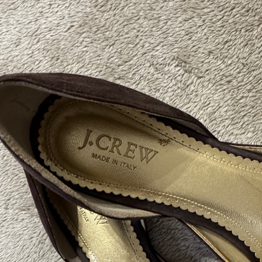 J. Crew Women's Trendy Stella Dark Brown Pom Pom Suede Loafers - Picture 2 of 11